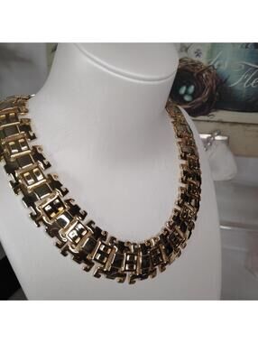 Fabulous Vintage Couture Link Collar Classic 80's Necklace  18"
